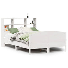 Bed Met Boekenkast Zonder Matras Grenenhout 120 x 190 cm Wit