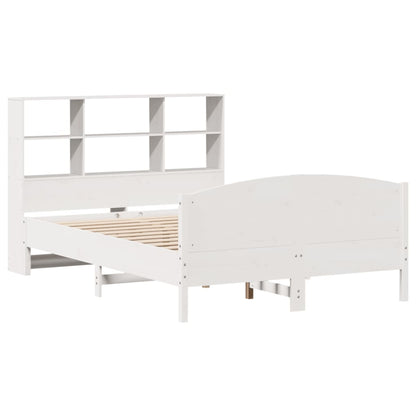 Bed Met Boekenkast Zonder Matras Grenenhout 120 x 190 cm Wit