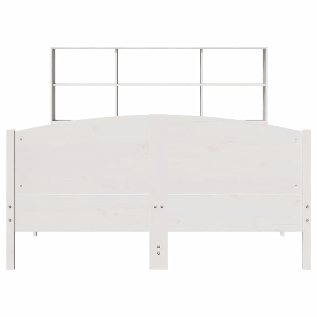 Bed Met Boekenkast Zonder Matras Grenenhout 120 x 190 cm Wit