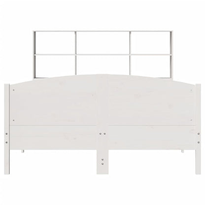 Bed Met Boekenkast Zonder Matras Grenenhout 120 x 190 cm Wit