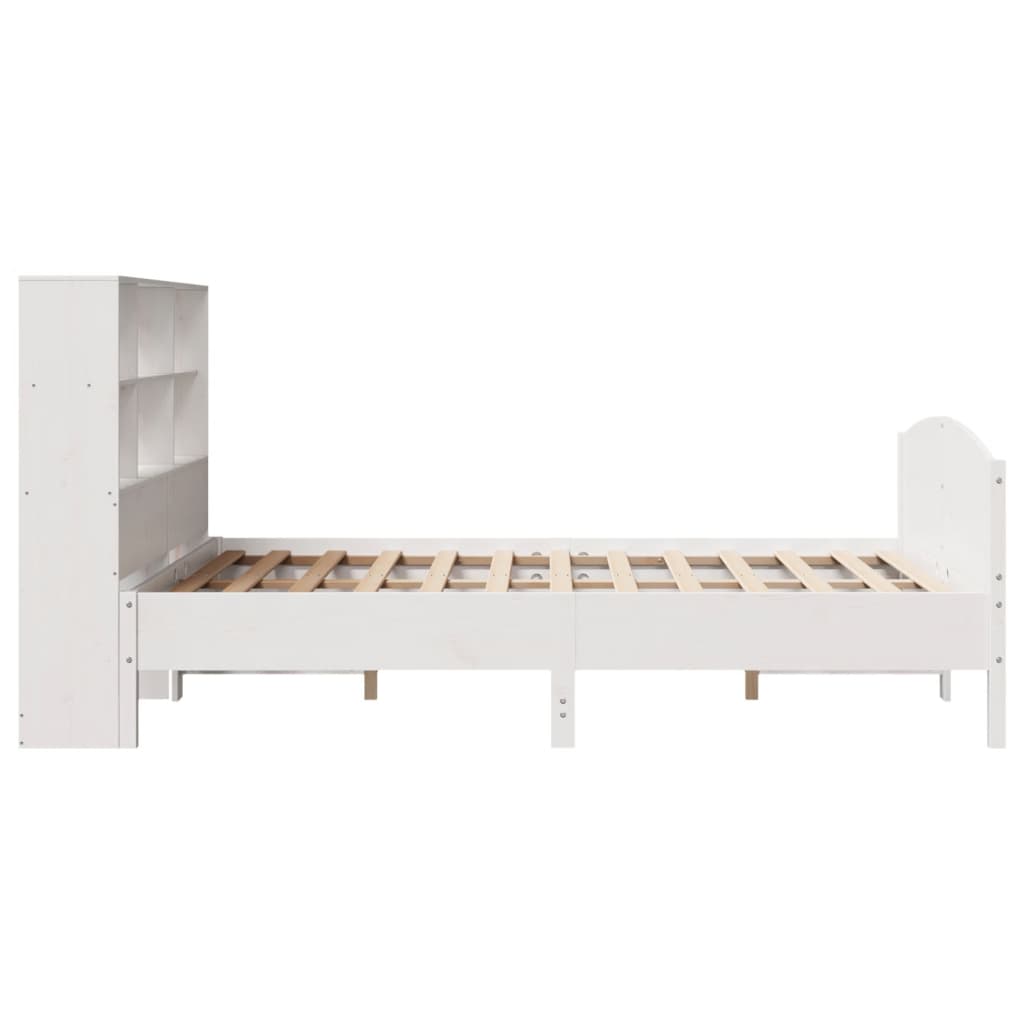 Bed Met Boekenkast Zonder Matras Grenenhout 120 x 190 cm Wit