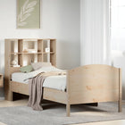 Bed met boekenkast zonder matras massief grenenhout 100x200 cm