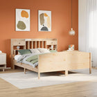 Bed met boekenkast zonder matras massief grenenhout 200x200 cm