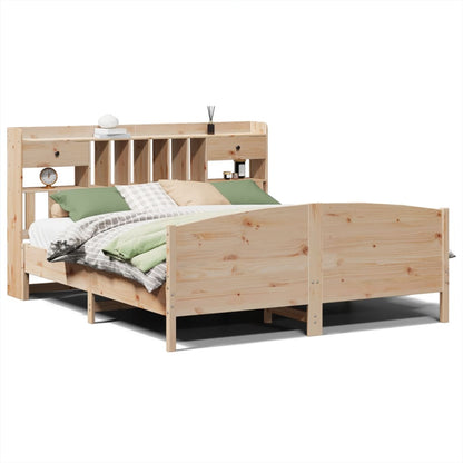 Bed met boekenkast zonder matras massief grenenhout 180x200 cm