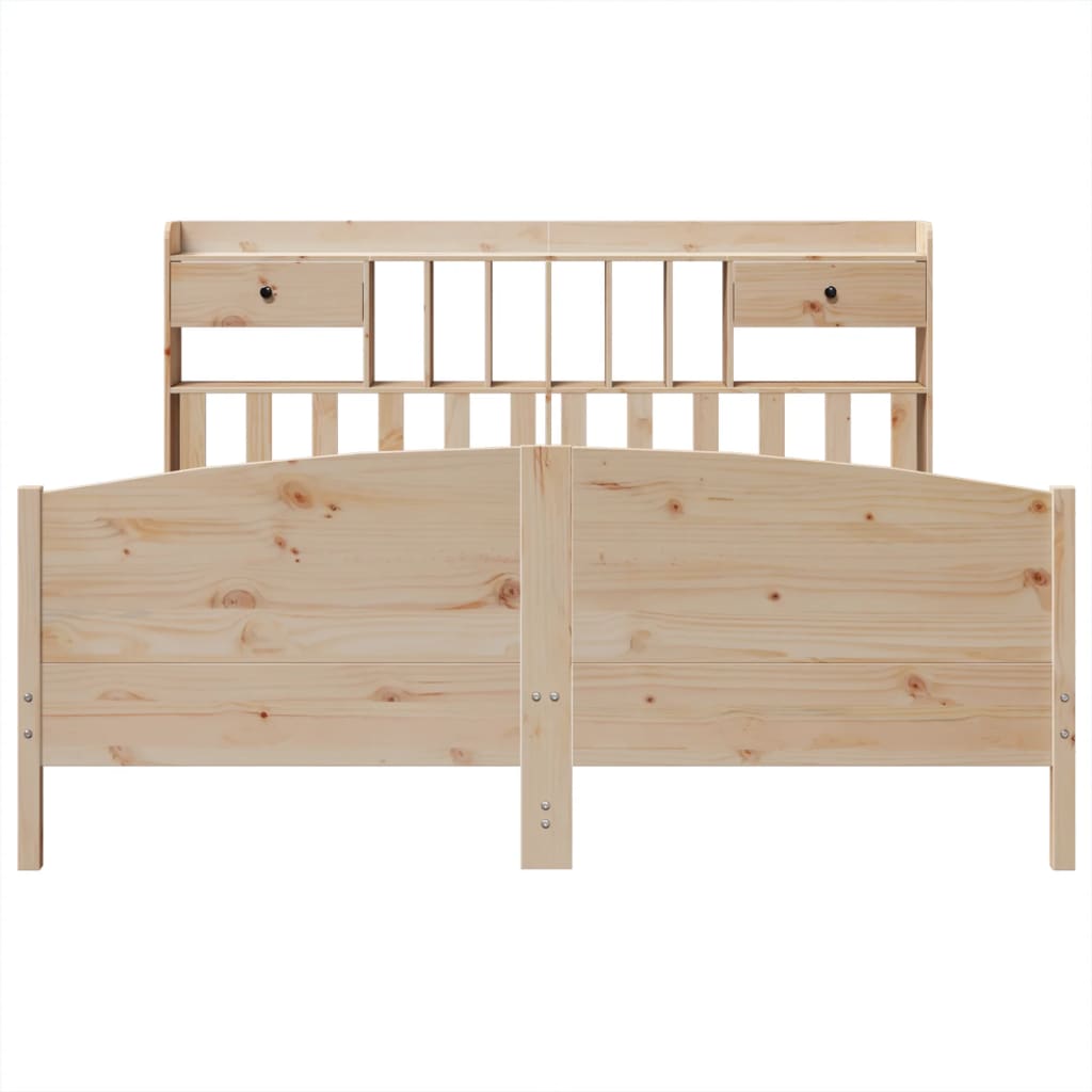 Bed met boekenkast zonder matras massief grenenhout 180x200 cm