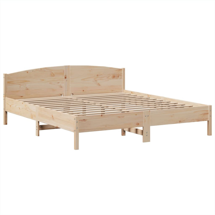Bed met boekenkast zonder matras massief grenenhout 180x200 cm