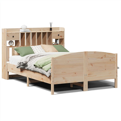 Bed met boekenkast zonder matras massief grenenhout 150x200 cm