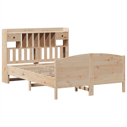 Bed met boekenkast zonder matras massief grenenhout 150x200 cm