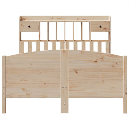 Bed met boekenkast zonder matras massief grenenhout 140x200 cm