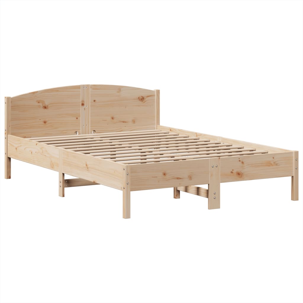 Bed met boekenkast zonder matras massief grenenhout 140x200 cm