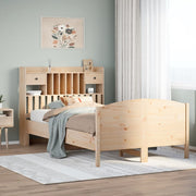 Bed 135x190 cm massief grenenhout met boekenkast