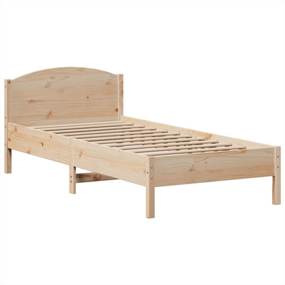 Bed met boekenkast zonder matras massief grenenhout 100x200 cm