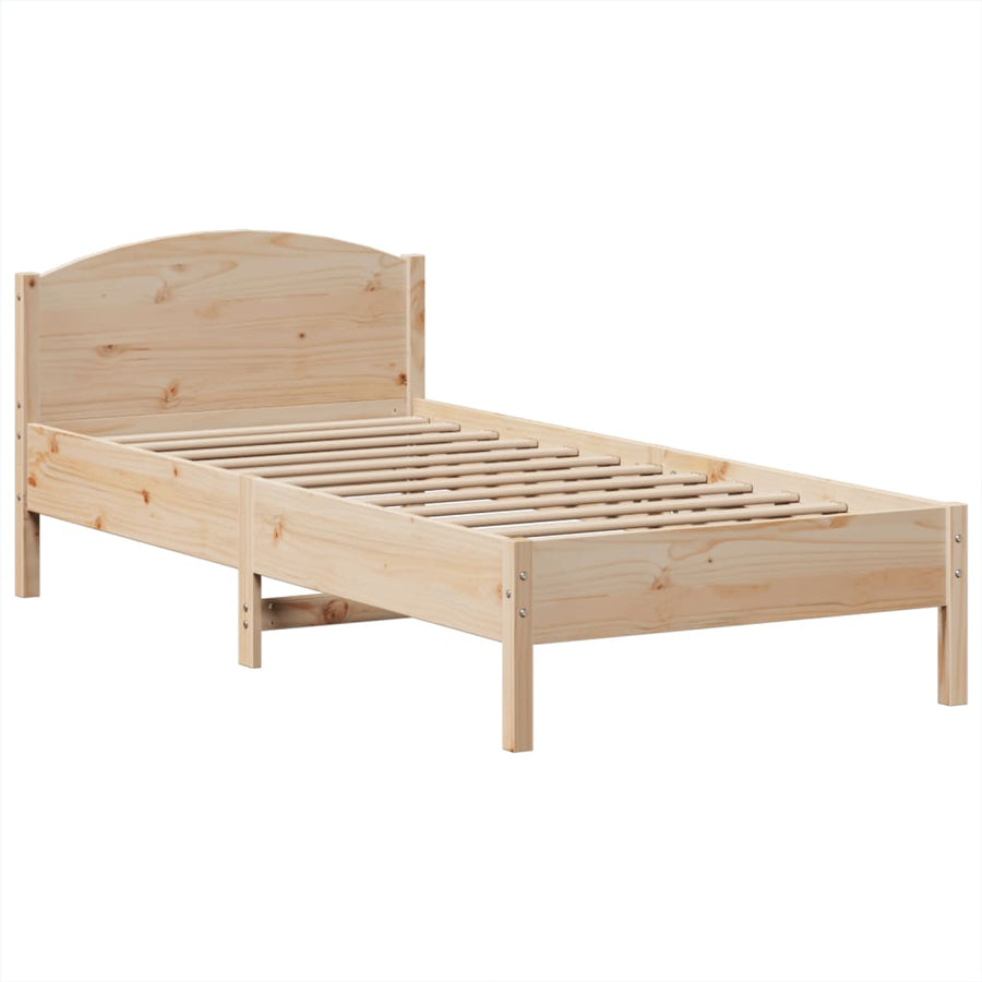Bed met boekenkast zonder matras massief grenenhout 100x200 cm