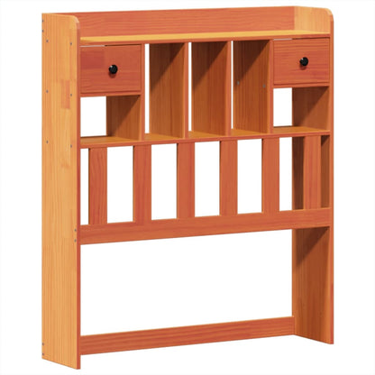 Bed met boekenkast zonder matras grenenhout wasbruin 100x200 cm