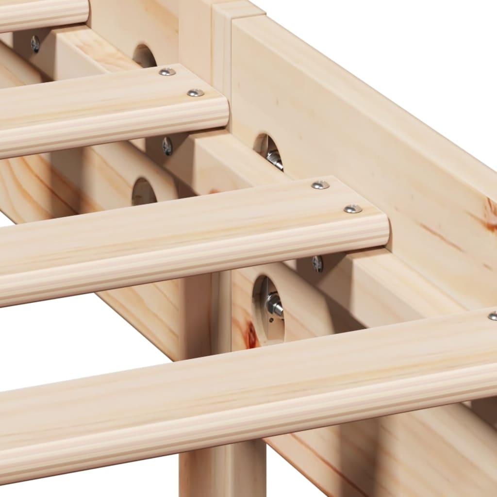 Bed met boekenkast zonder matras massief grenenhout 160x200 cm