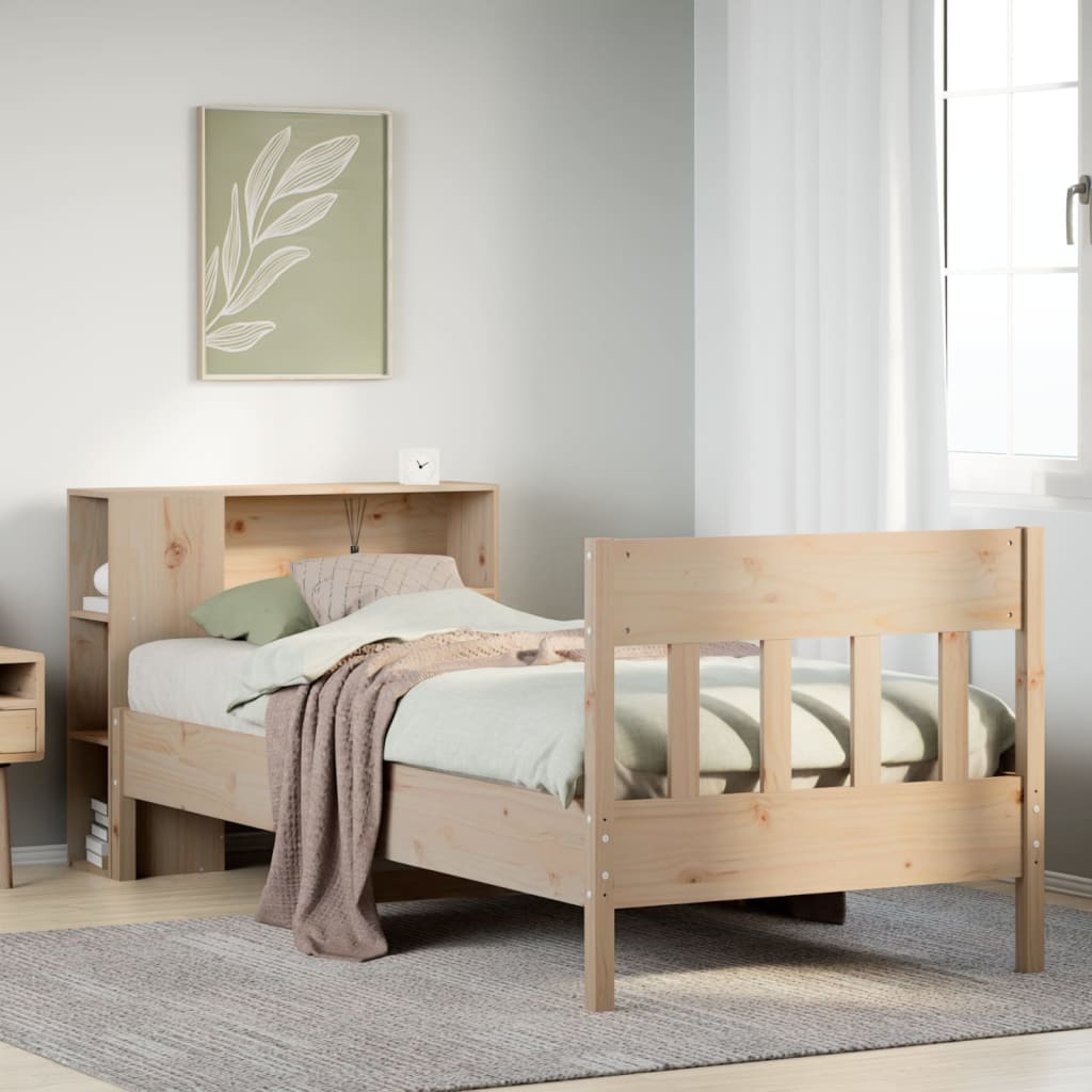 Bed Met Boekenkast Zonder Matras Massief Grenenhout 100 x 200 cm