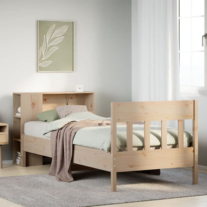 Bed Met Boekenkast Zonder Matras Massief Grenenhout 100 x 200 cm