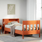 Bed met boekenkast zonder matras grenenhout wasbruin 100x200 cm