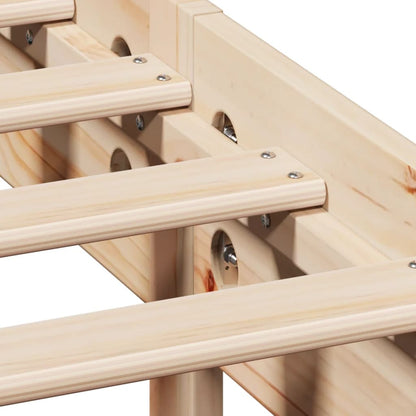 Bed met boekenkast zonder matras massief grenenhout 90x200 cm