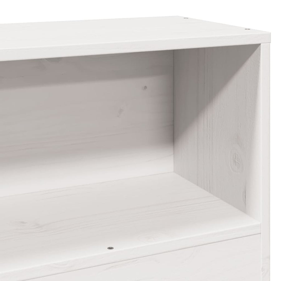 Bed met boekenkast zonder matras grenenhout wit 75x190 cm