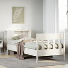 Bed with bookcase without mattress pine wood white 75x190 cm