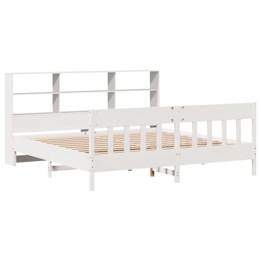 Bedframe zonder matras massief grenenhout wit 180x200 cm