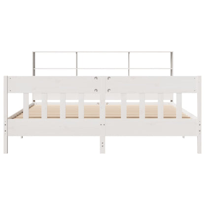 Bedframe zonder matras massief grenenhout wit 180x200 cm