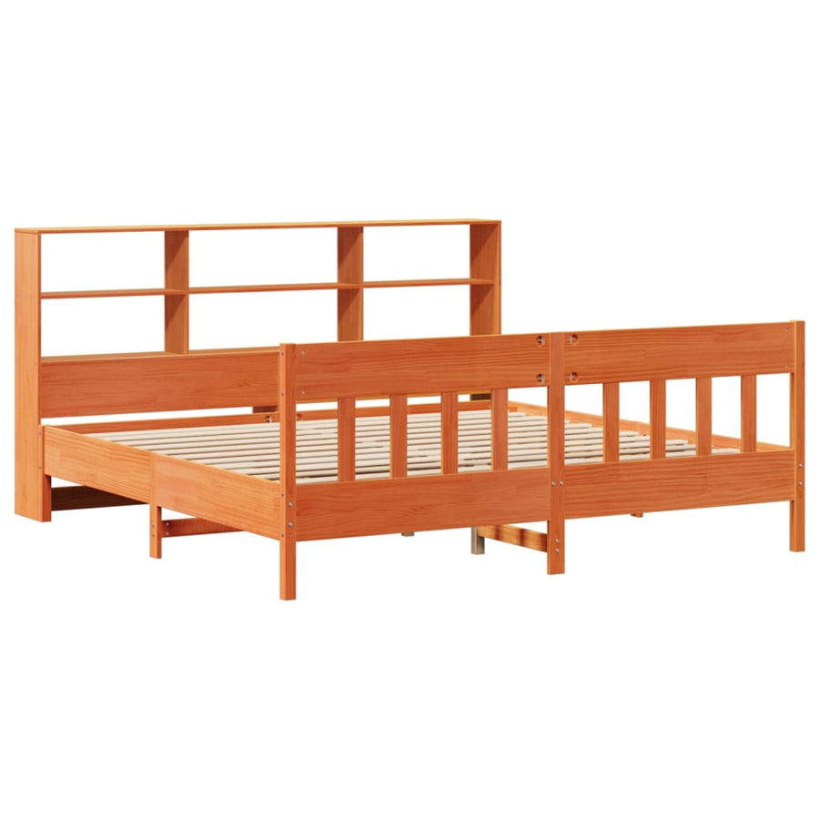 Bedframe zonder matras massief grenenhout wasbruin 180x200 cm
