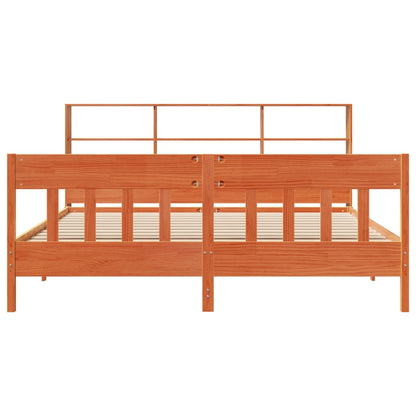Bedframe zonder matras massief grenenhout wasbruin 180x200 cm