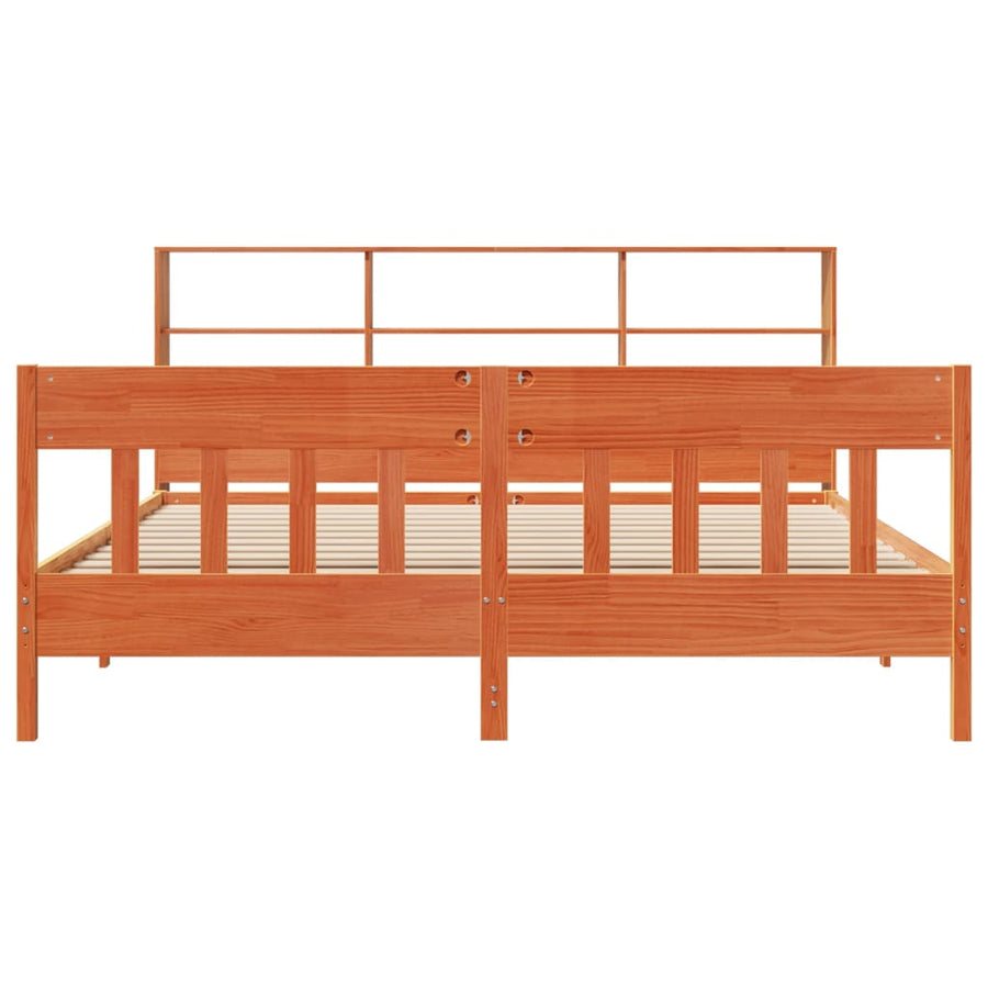 Bedframe zonder matras massief grenenhout wasbruin 180x200 cm