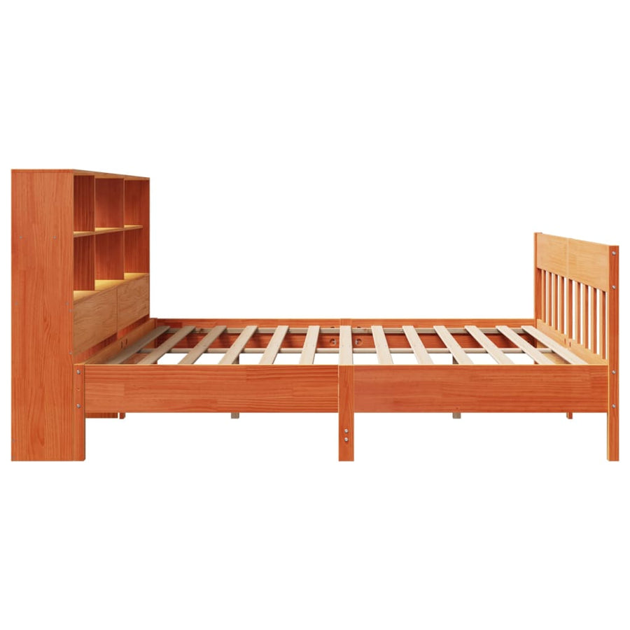 Bedframe zonder matras massief grenenhout wasbruin 180x200 cm
