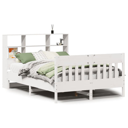 Bedframe zonder matras massief grenenhout wit 160x200 cm