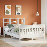 Bed frame without mattress solid pine wood white 160x200 cm