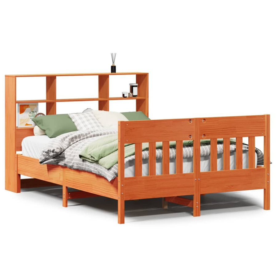 Bedframe zonder matras massief grenenhout wasbruin 160x200 cm
