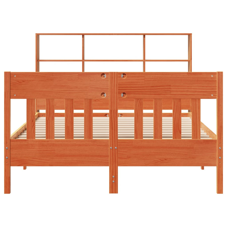 Bedframe zonder matras massief grenenhout wasbruin 160x200 cm