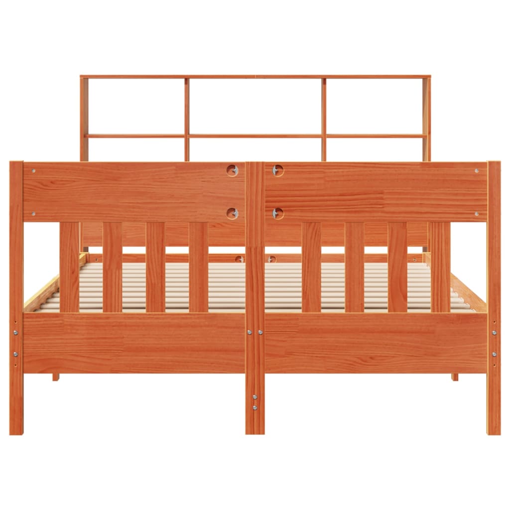 Bedframe zonder matras massief grenenhout wasbruin 150x200 cm