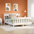 Bed frame without mattress solid pine wood white 180x200 cm