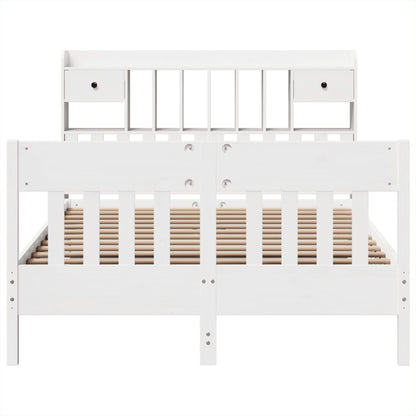 Bedframe zonder matras massief grenenhout wit 160x200 cm