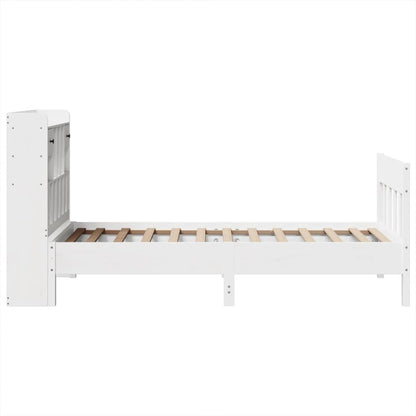 Bedframe zonder matras massief grenenhout wit 90x200 cm