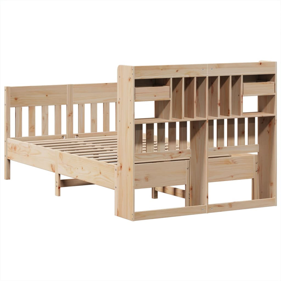 Bedframe zonder matras massief grenenhout 135x190 cm