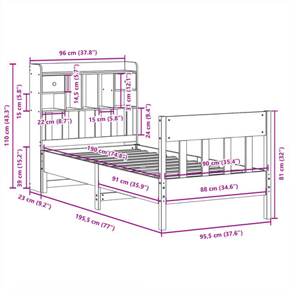 Bedframe zonder matras massief grenenhout 90x190 cm