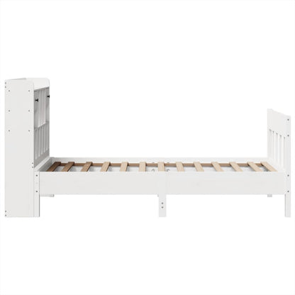 Bedframe zonder matras massief grenenhout wit 90x190 cm