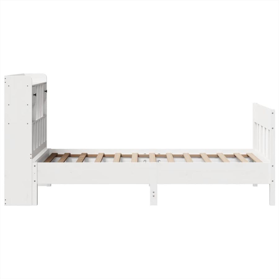 Bedframe zonder matras massief grenenhout wit 90x190 cm