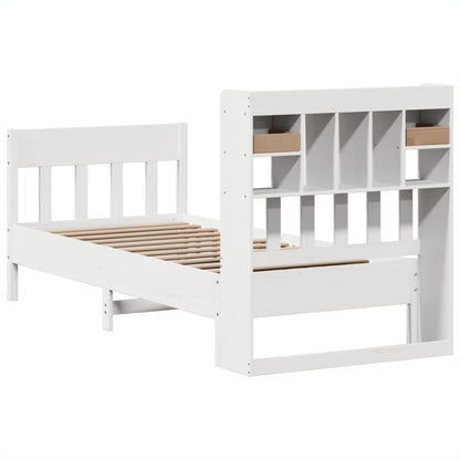Bedframe zonder matras massief grenenhout wit 90x190 cm