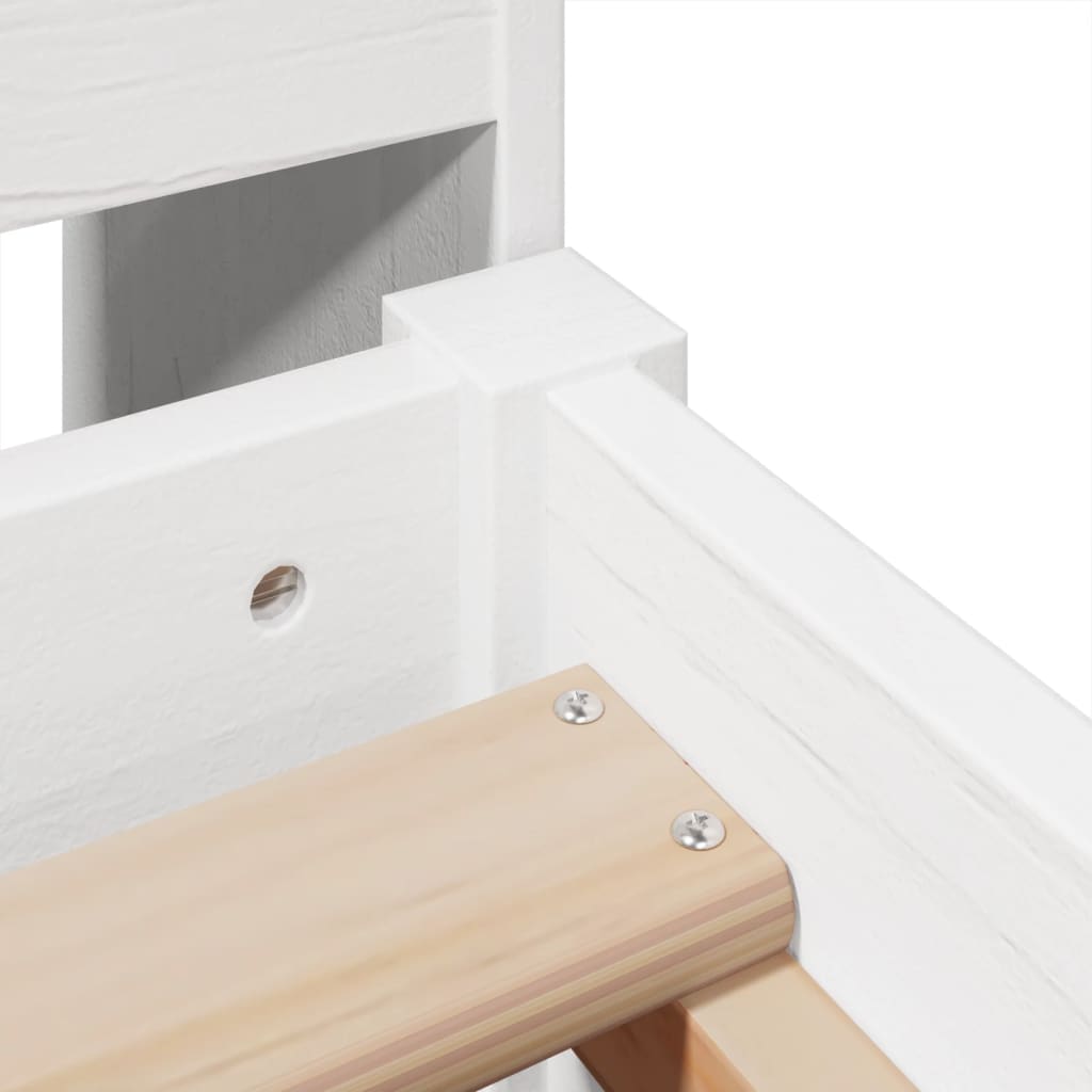 Bedframe zonder matras massief grenenhout wit 90x190 cm