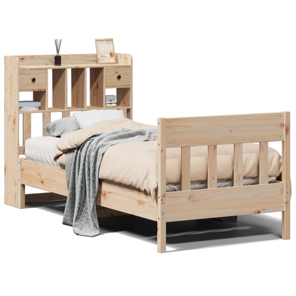 Bedframe zonder matras massief grenenhout 75x190 cm