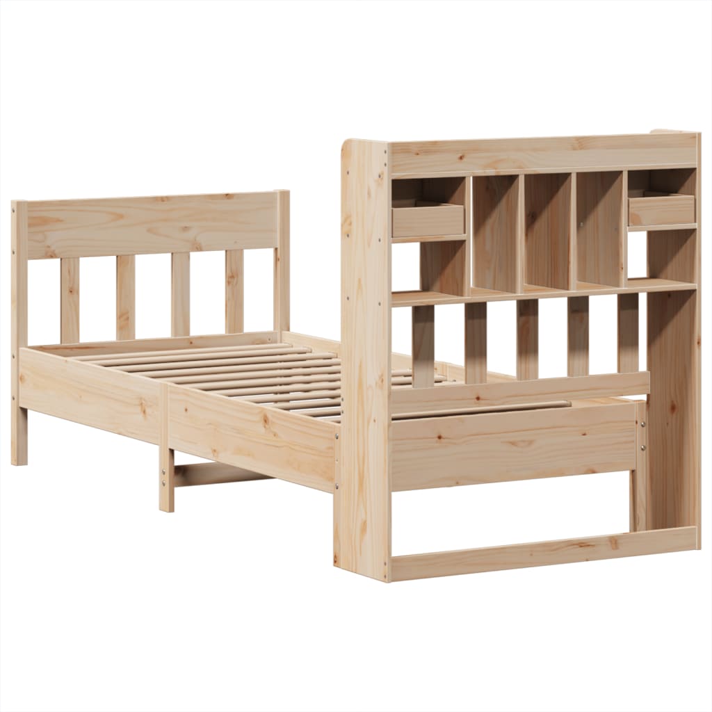 Bedframe zonder matras massief grenenhout 75x190 cm