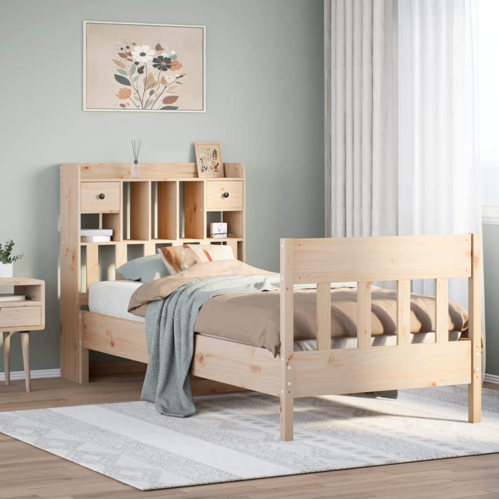 Bedframe zonder matras massief grenenhout 75x190 cm