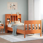 Solid pine bed frame, wax brown, 75x190 cm (mattress not included)