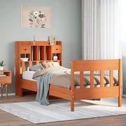 Bedframe massief grenenhout wasbruin 75x190 cm